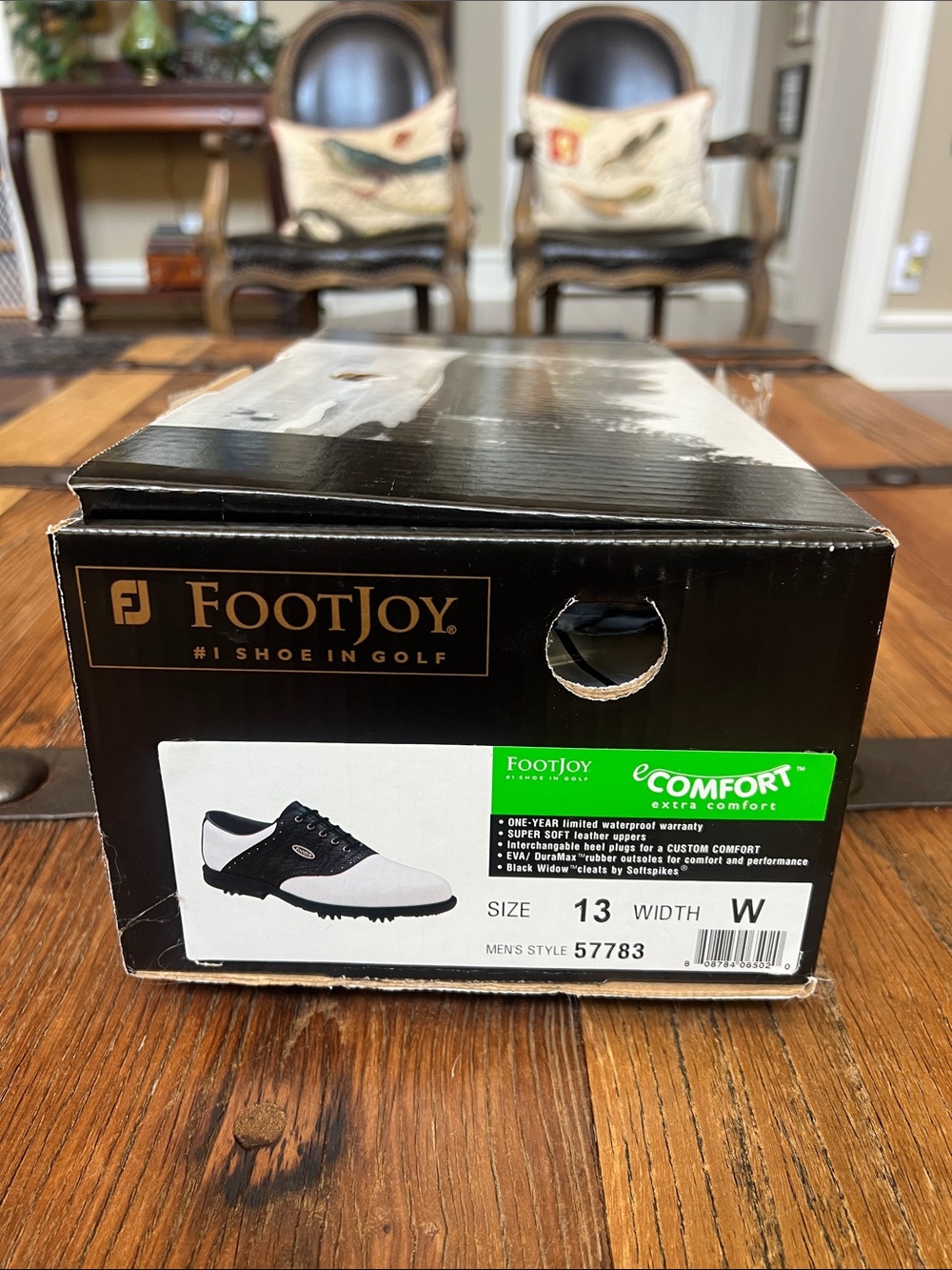 FootJoy Black and White Athletic Golf Shoes - Picture 4 of 6
